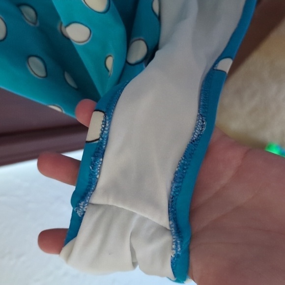 J. Crew Blue with White Polka Dot Halter One Piece Swimsuit Size 14 - Picture 10 of 10